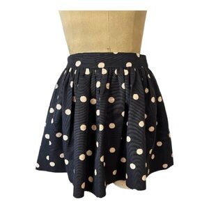Kate Spade Polka Dot silk/cotton Black and ivory Flirty Polka Dot Mini Skirt